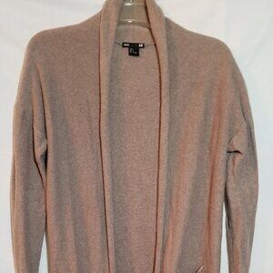 H&M BASIC, TAUPE LONG SWEATER OPEN FRONT. SIZE - S/P.